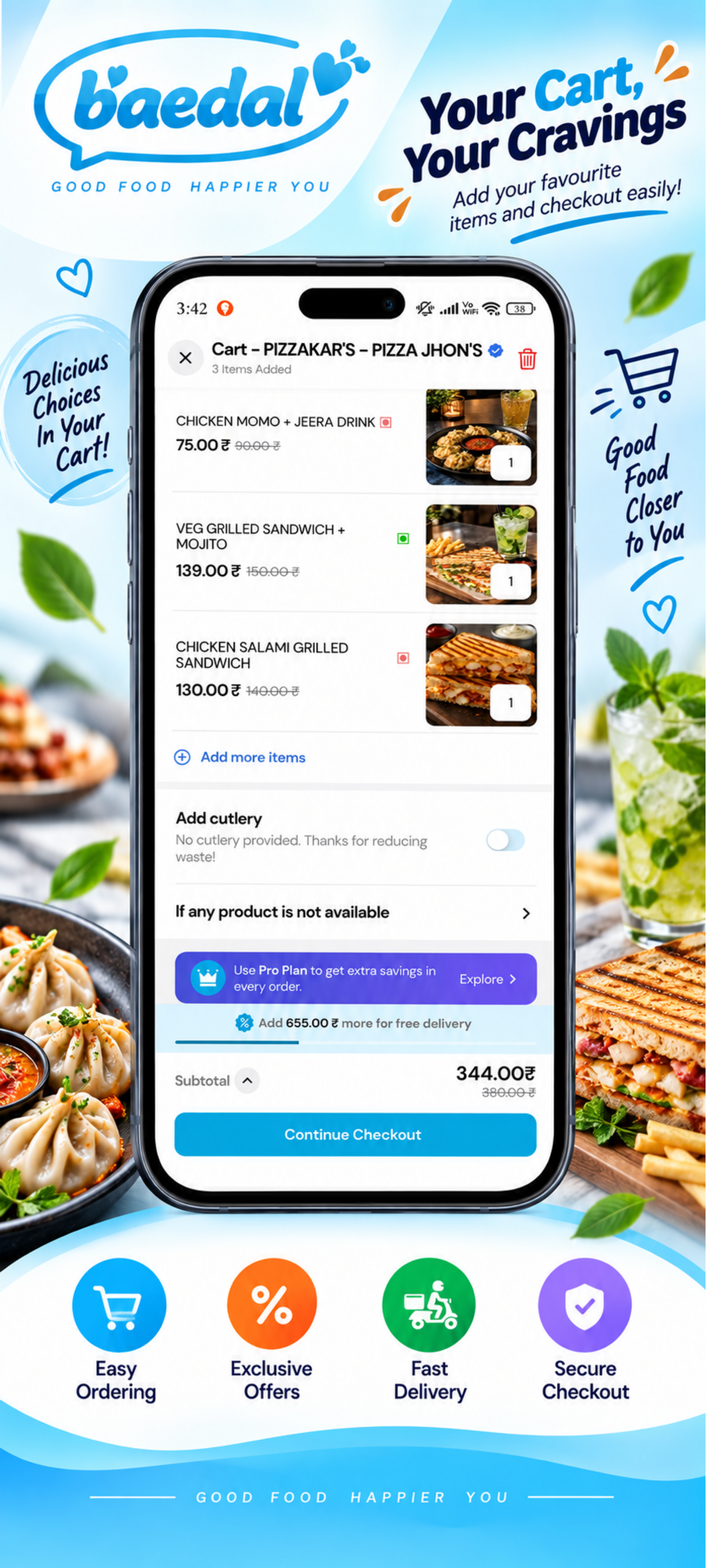 Baedal App Screen 3